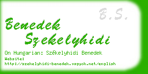 benedek szekelyhidi business card
